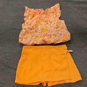 Floral Orange Top and Shorts Set